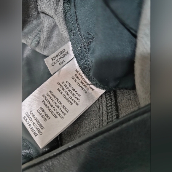 Calvin KLEIN Moto Polyester Faux Leather Straight Leg Ankle Pants Green Size 4 - Picture 4 of 9